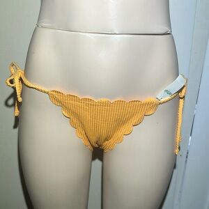 aerie Swim Aerie Waffle
Scalloped String Cheeky Bikini...color Orange Si…
